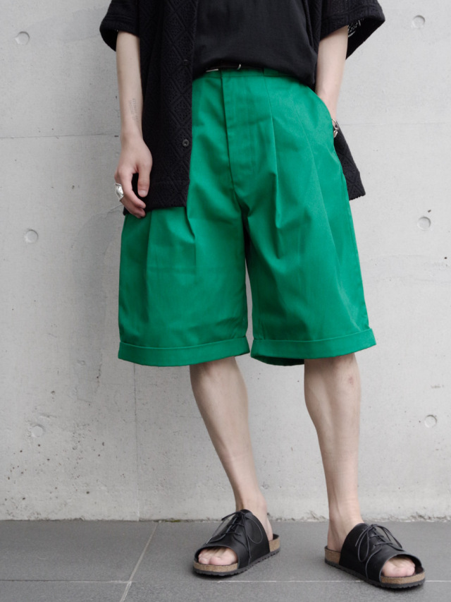SHINYAKOZUKA "SLIGHT BAGGY SHORTS WITH DICKIES" - GREEN