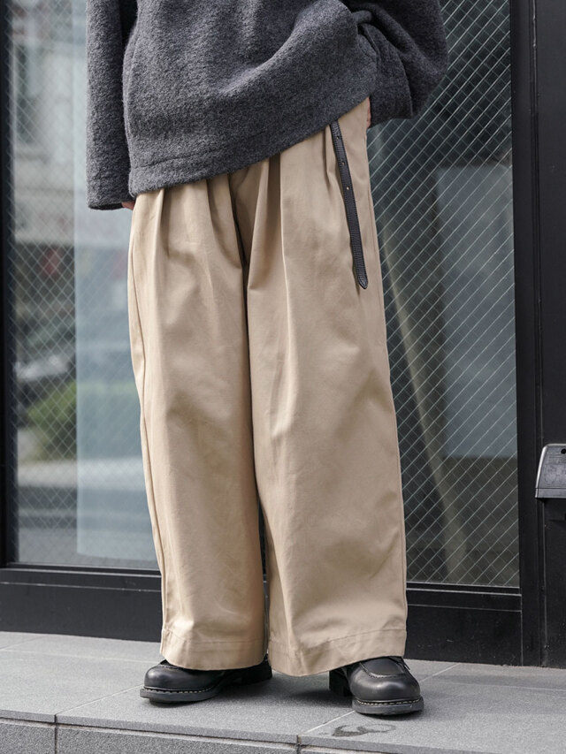my beautiful landlet "MILITARY CLOTH TUCK WIDE PANTS" - BEIGE