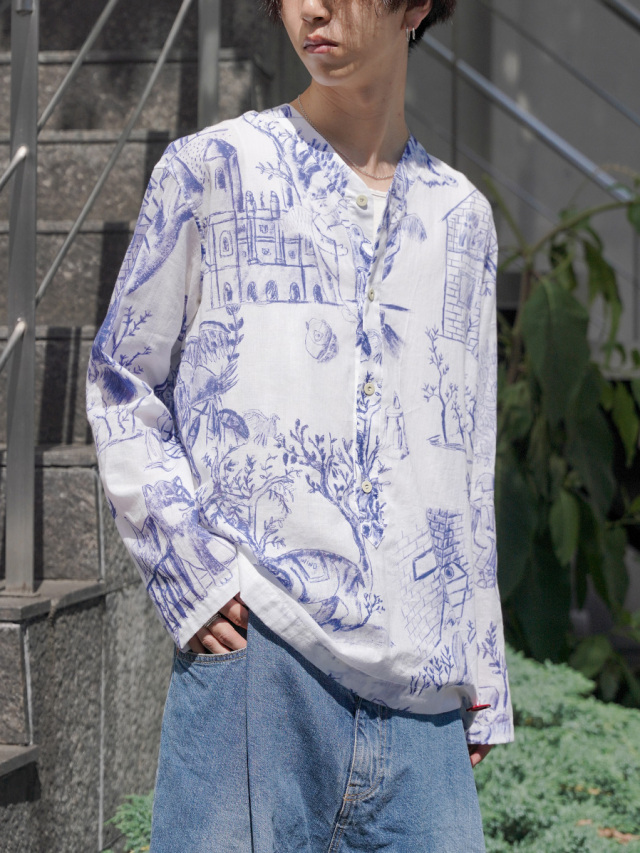 SHINYAKOZUKA "SLEEPING SHIRT AS CANVAS" - ECRU（GAUZE）