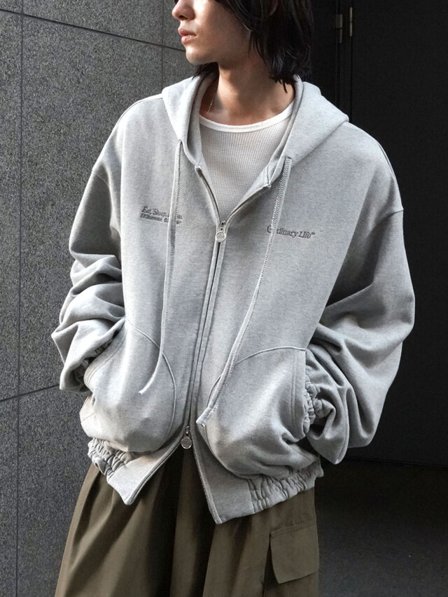 SHINYAKOZUKA "ORDINARY OLD STYLE ZIP HOODIE(ISSUE#7)" - HEATHER