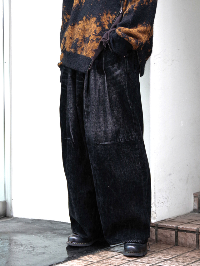 SHINYAKOZUKA "city baggy(ISSUE#9) velvet" - night black