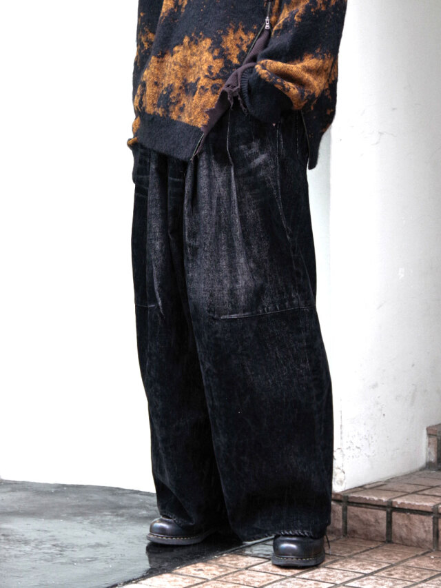 SHINYAKOZUKA "city baggy(ISSUE#9) velvet" - night black