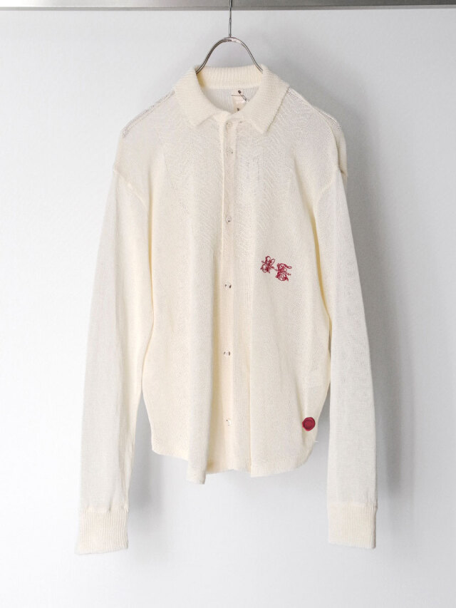SHINYAKOZUKA "ANTIQUE KNITTED SHIRT(ISSUE#8)" - ANTIQUE ECRU