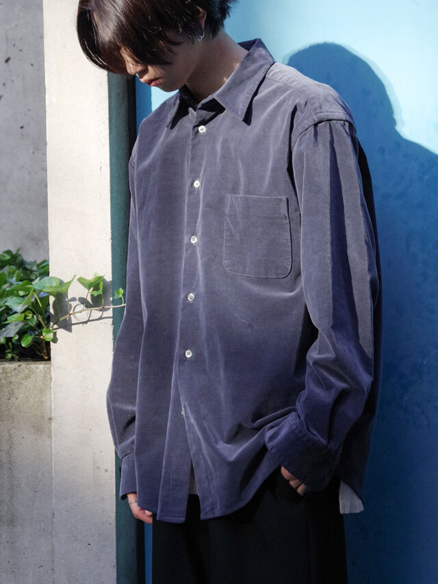 soe "OVERDYED VELVET SHIRTS" - NAVY