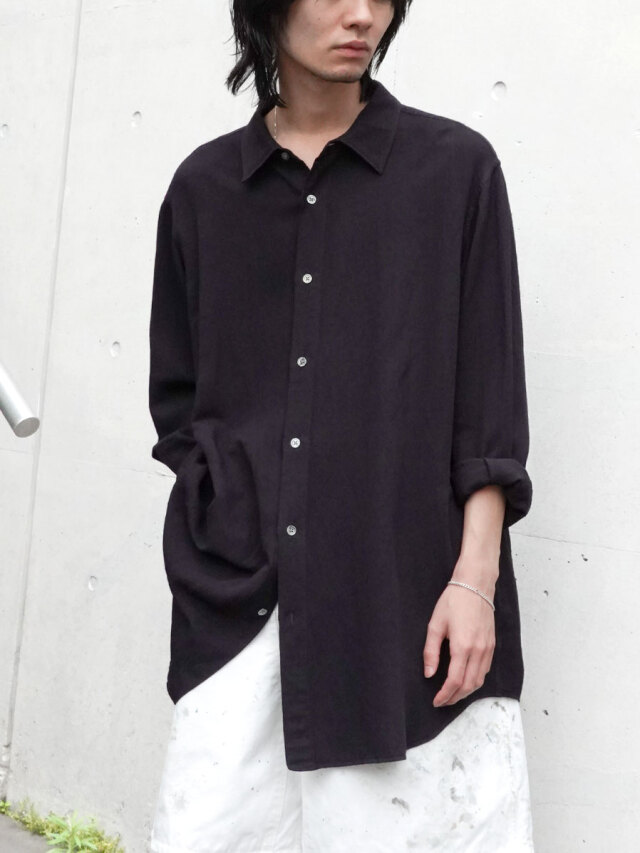 soe "Rayon Paper Shirts" - BLACK NAVY