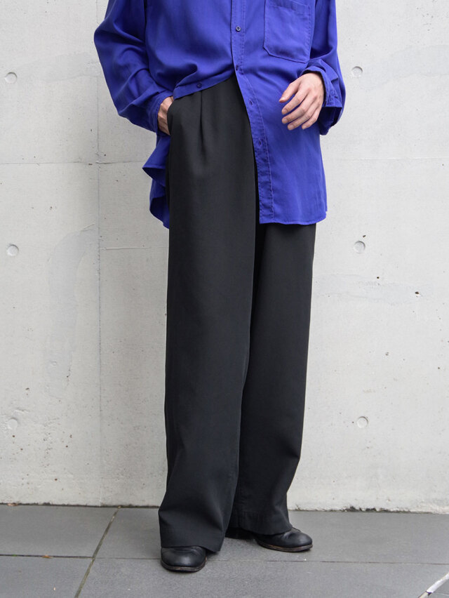 soe "Railway Wide Leg Trousers" - BLACK