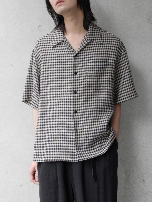 soe "H/S Opencollar Shirt" - OFF WHITE/BLACK