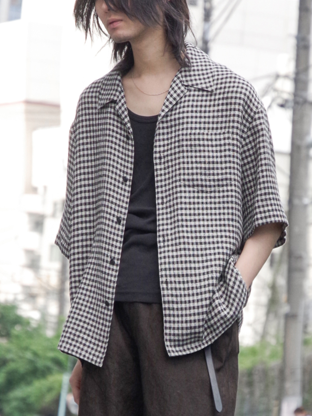 soe "H/S Opencollar Shirt" - OFF WHITE/BLACK