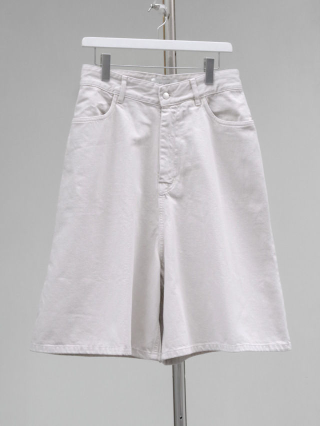 STUDIO NICHOLSON ""REVERSE" GARMENT DYED DENIM SHORTS" - DOVE