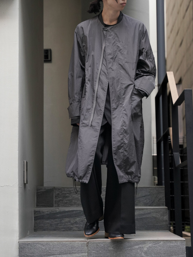 th products "Collar less Military Coat" - GRAY