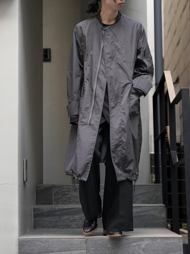 th products "Collar less Military Coat" - GRAY