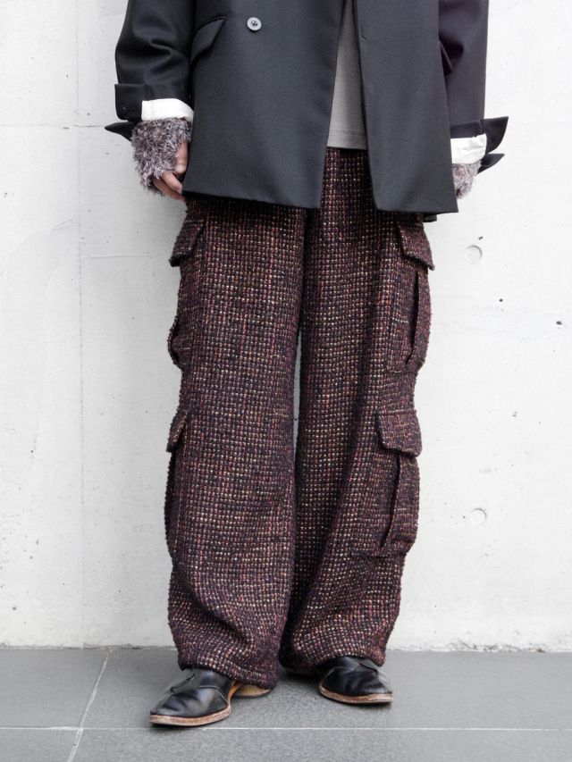 Urig "TWEED 4P EASY CARGO PANTS HL" - BLACK MULTI