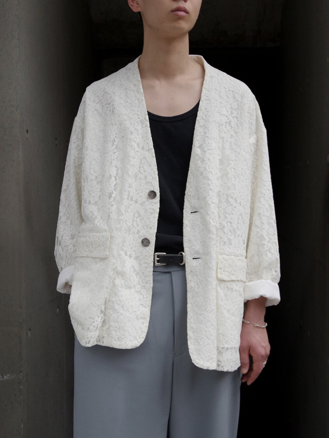 Urig "LACE COLLAR LESS JACKET HL"