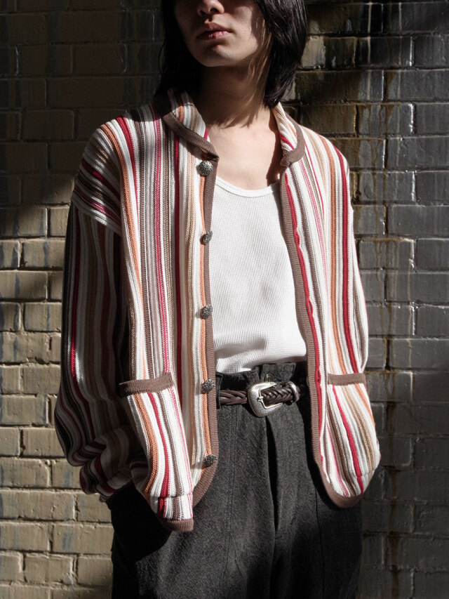 Urig "MULTI STRIPE KNIT JACKET"