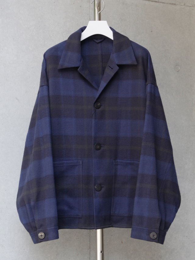 URU "COTTON NEL CHECK COVERALL JACKET"