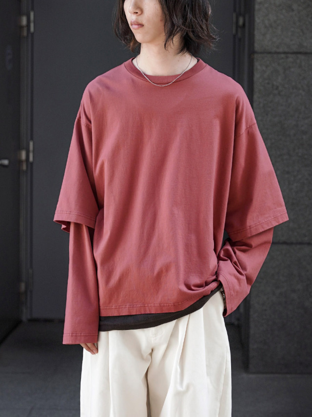 URU "CREW NECK L/S TEE" - DARK ORANGE