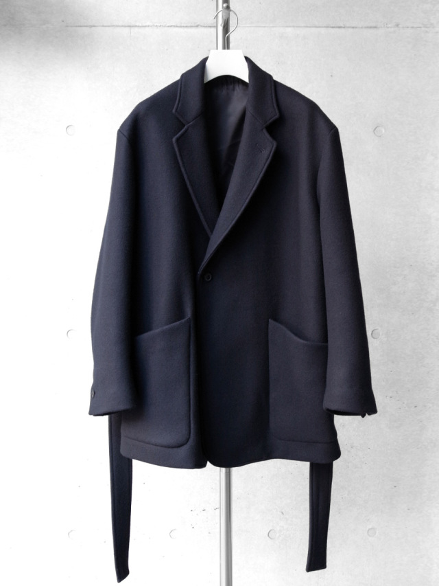 URU "WOOL MELTON BELTED JACKET"