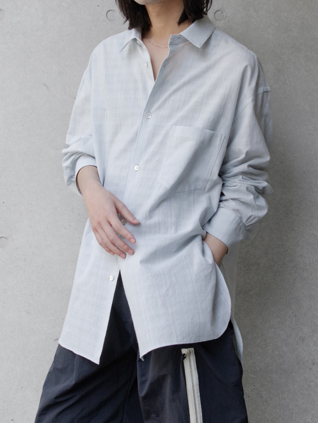 URU "COTTON CHECK - REGULAR COLLAR L/S SHIRTS" - L.SAX