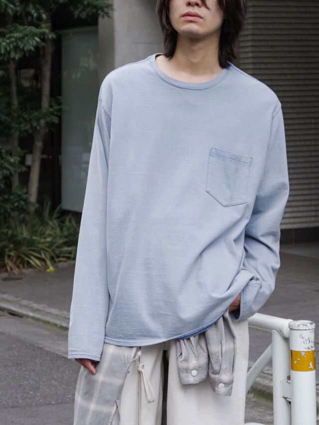 URU "CREW NECK L/S TEE B" - F.BLUE