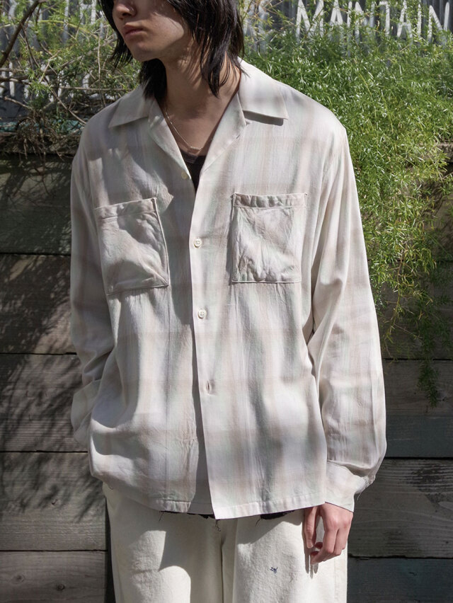 URU "OPEN COLLAR L/S SHIRTS" - BEIGE