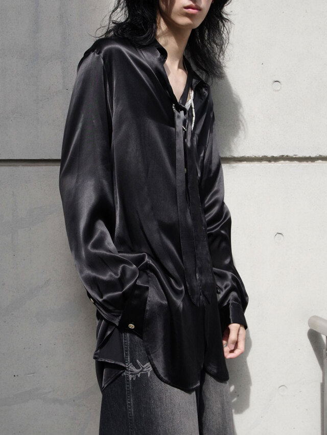 BED J.W. FORD "Tie Collar Shirts" - BLACK