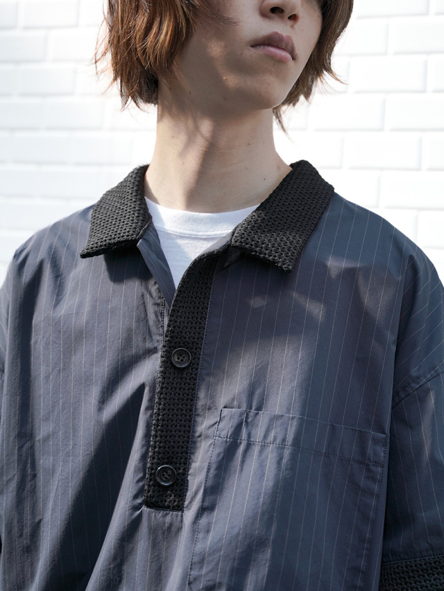 【VOAAOV】C/N DRY WASH STRIPE Polo Shirt VOAAOV】C/N DRY WASH STRIPE Polo Shirt