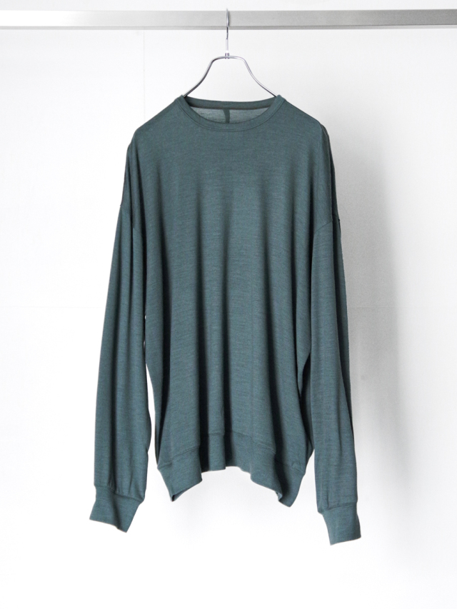 VOAAOV "RELUX WOOL Oversize L/S T-Shirt" - OLIVE