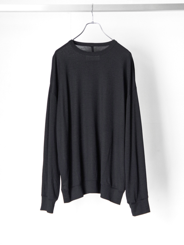 VOAAOV "RELUX WOOL Oversize L/S T-Shirt" - BLACK
