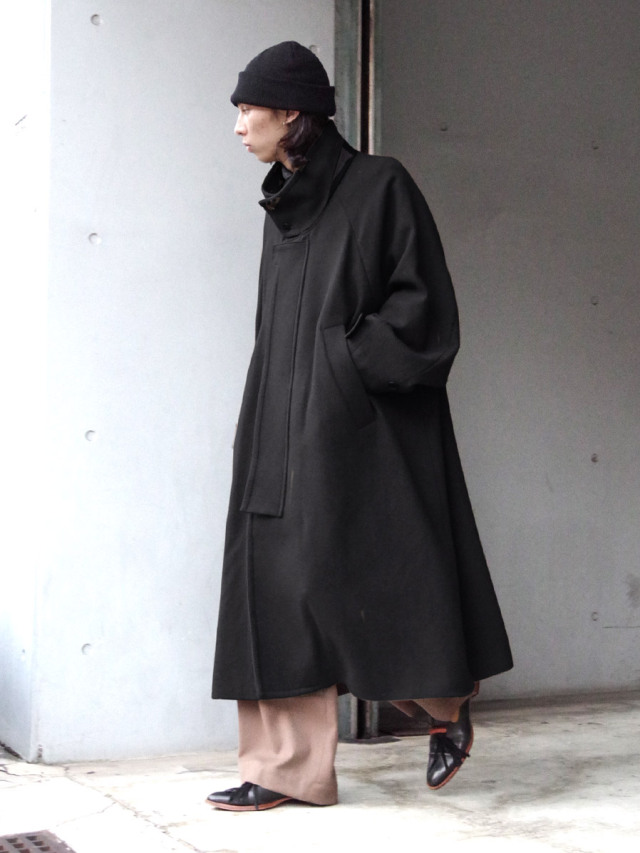 ＜＜2022AW再入荷決定＞＞  VOAAOV "YABURE OIL CUT WOOL STAND COAT" - BLACK