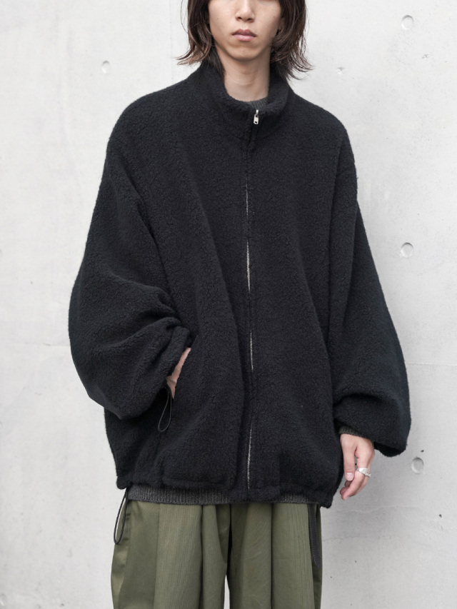 VOAAOV "REVERSIBLE BOA ZIP BLOUSON" - BLACK×SILVER