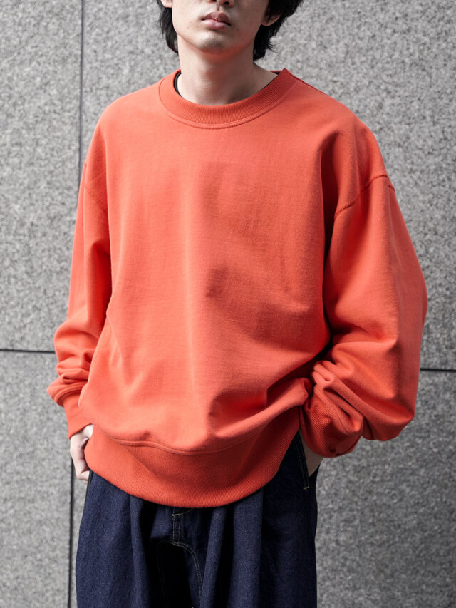 VOAAOV "AIR URAKE SWEAT CREW NECK PULLOVER" - ORANGE
