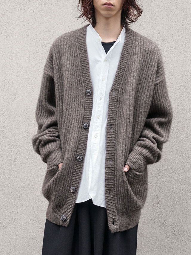 YOKO SAKAMOTO "YAK KNIT CARDIGAN" - HEATHER BROWN