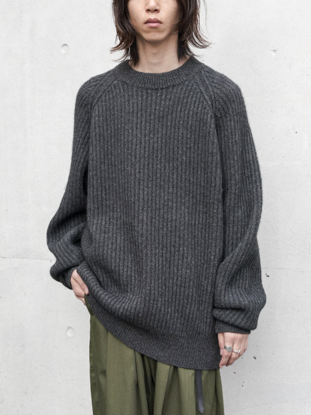 YOKO SAKAMOTO "YAK CREW NECK KNIT" - HEATHER GRAY