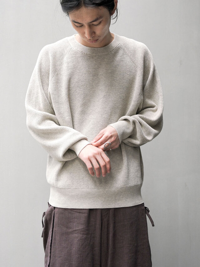 YOKO SAKAMOTO "CREW NECK KNIT" - HEATHER OATMEAL