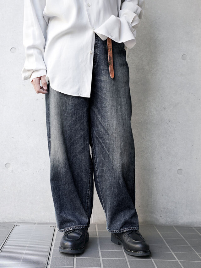 YOKO SAKAMOTO "DENIM 5P PANTS" - FADE BLACK
