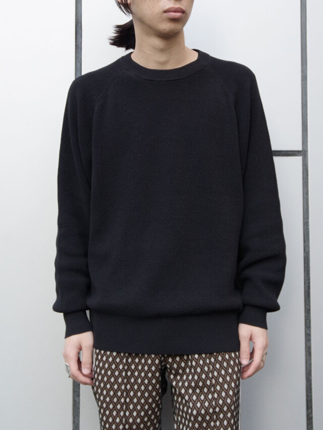 YOKO SAKAMOTO "CREW NECK KNIT" - BLACK