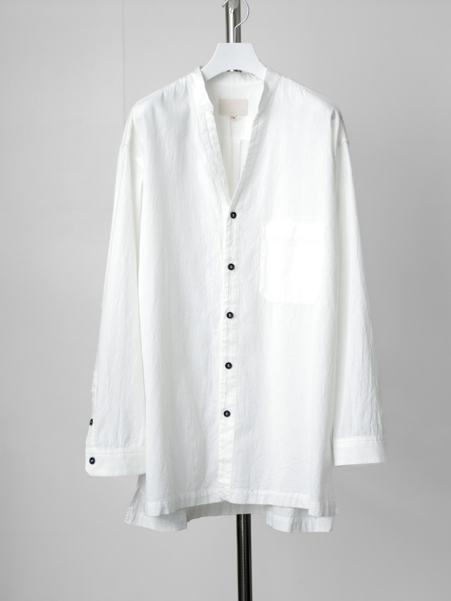 YOKO SAKAMOTO "WEAVERS V NECK SHIRT" - WHITE