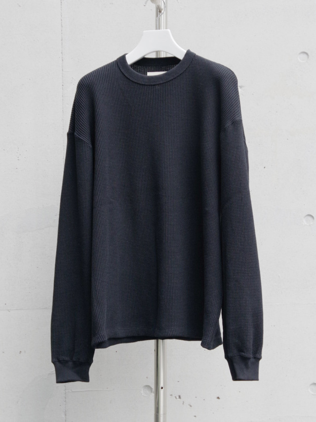 YOKO SAKAMOTO "THERMAL L/S CREW NECK" - BLACK