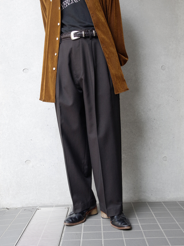 YOKO SAKAMOTO "CLASSIC WIDE TROUSERS" - BROWN