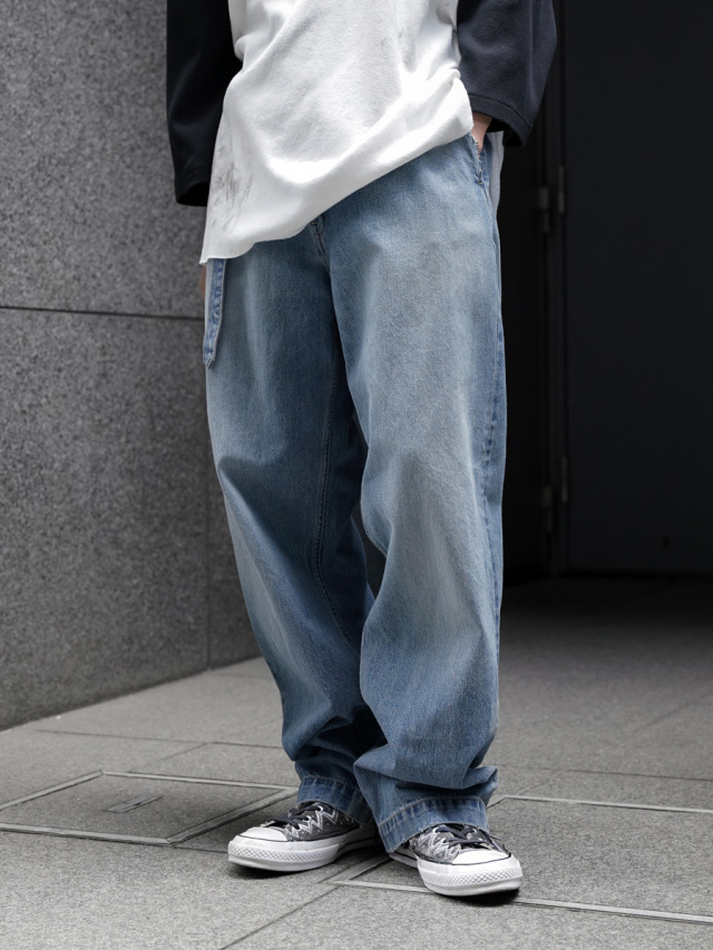 YOKO SAKAMOTO "DENIM WIDE TROUSERS" - FADE INDIGO