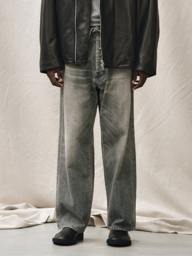 YOKO SAKAMOTO "DENIM 5 POCKET PANTS" - FADE BLACK