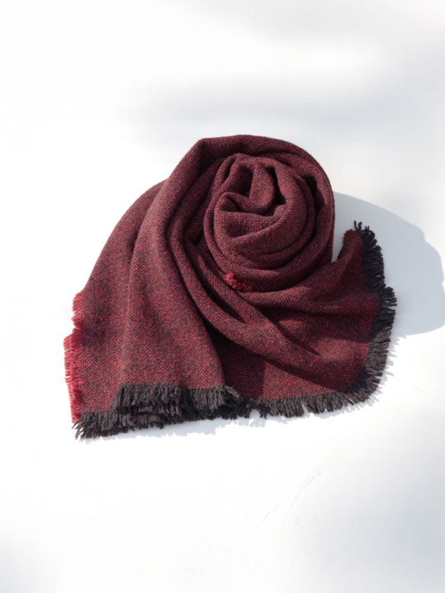 YOKO SAKAMOTO "WOOL LONG SCARF" - RED