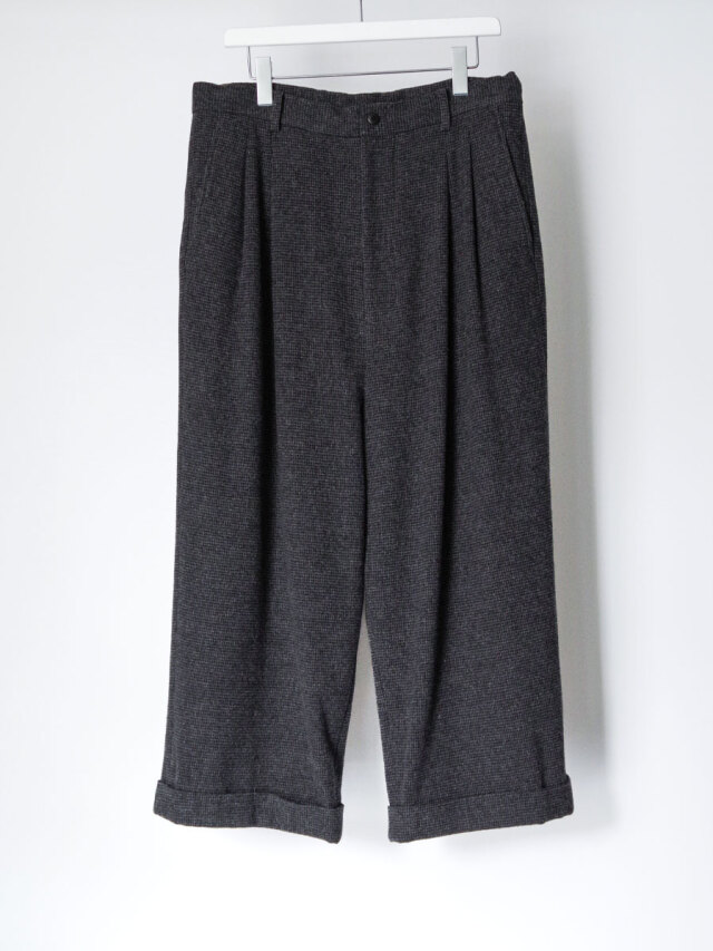 YOKO SAKAMOTO "DOUBLE PLEATED CROPPED TROUSERS" - HOUNDSTOOTH