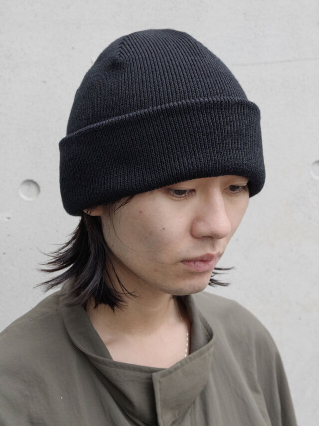 YOKO SAKAMOTO "KNIT BIG WATCH CAP" - BLACK