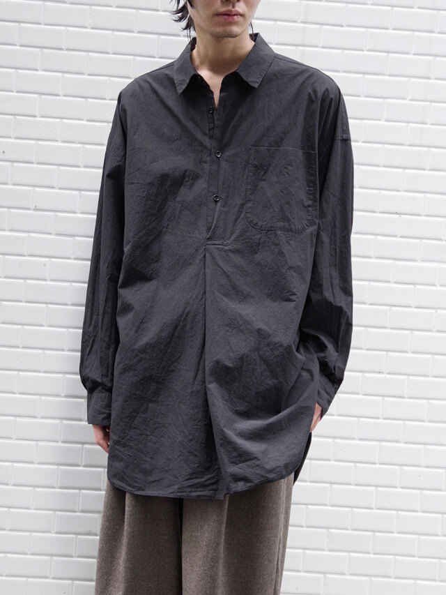YOKO SAKAMOTO "PULLOVER SHIRT" - BLACK