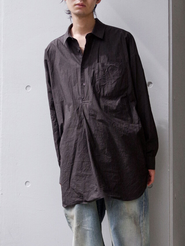 YOKO SAKAMOTO "PULLOVER SHIRT" - KAKISHIBU 柿渋染め**