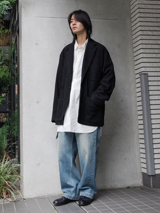 YOKO SAKAMOTO オーバージャケット 20AW YOKO SAKAMOTO OVERSIZED JACKET - BLACK - PURAS