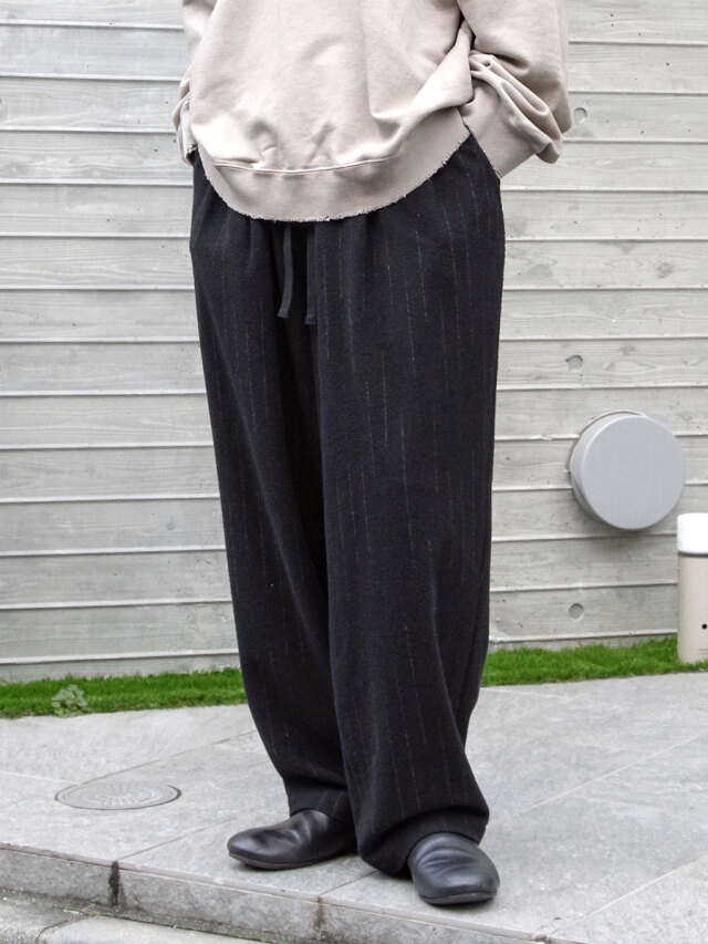 YOKO SAKAMOTO "DOUBLE PLEATED WIDE EASY PANTS" - STRIPE