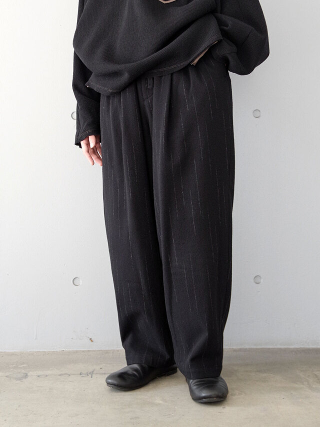 YOKO SAKAMOTO "DOUBLE PLEATED WIDE EASY PANTS" - STRIPE