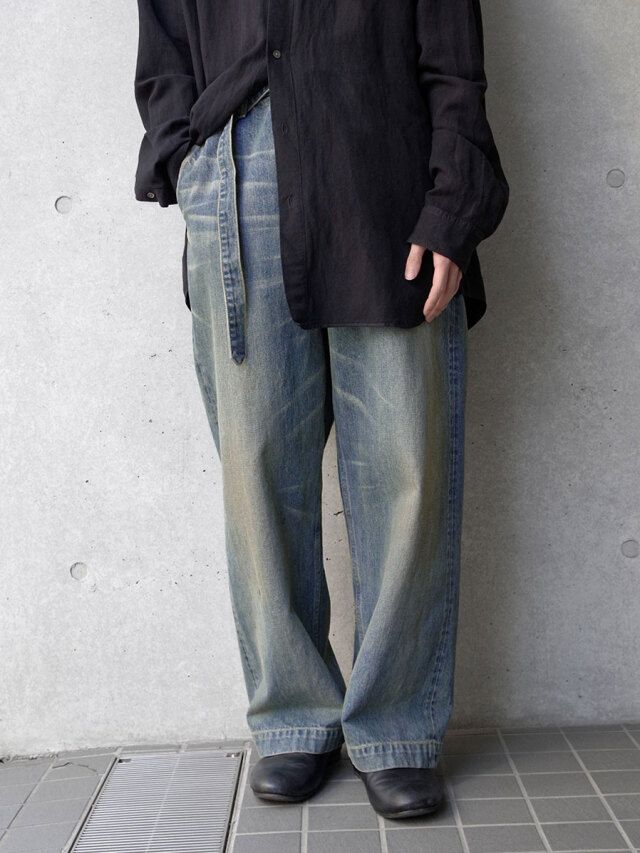 YOKO SAKAMOTO "BELTED TROUSERS" - VINTAGE INDIGO